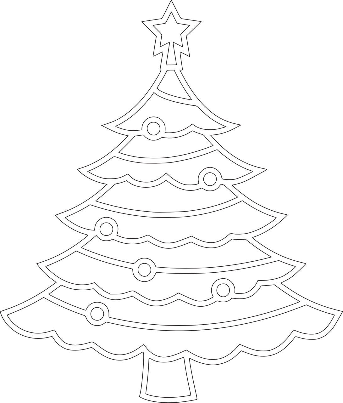 Free printable Christmas tree coloring pages for kids: 9 pics - HOW-TO ...