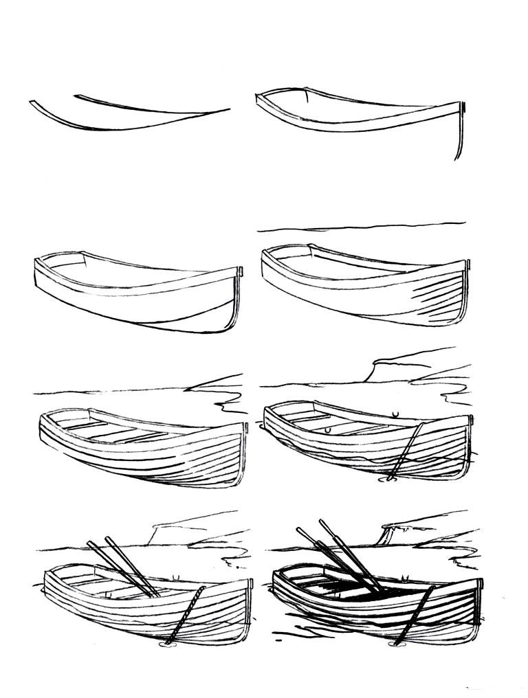How to draw a boat step-by-step 12