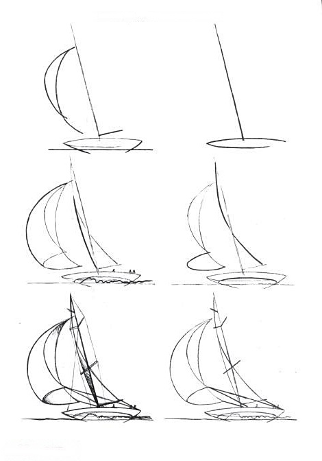 How to draw a boat step-by-step 2