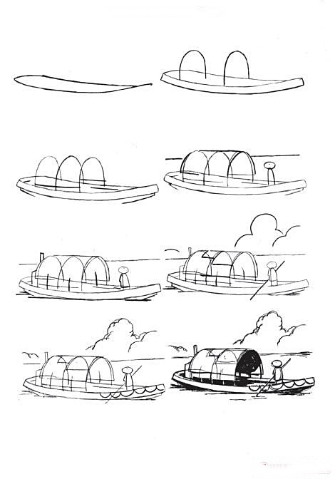 How to draw a boat step-by-step 5