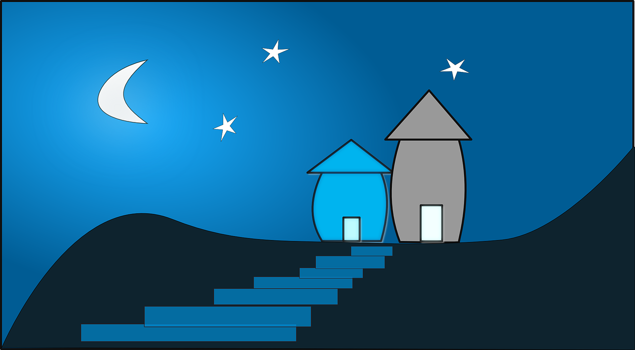How to draw night, night landscape 3