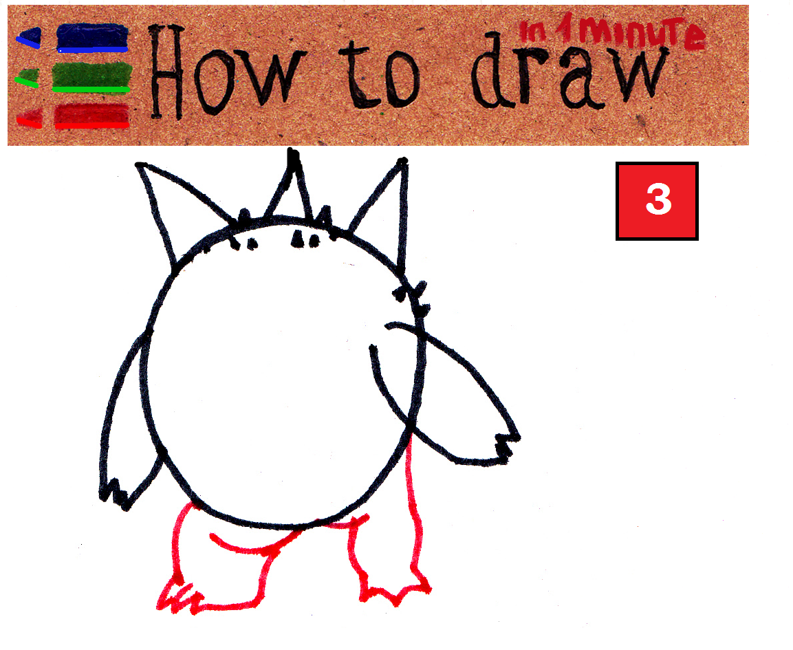 How to draw Gengar Pokemon step by step