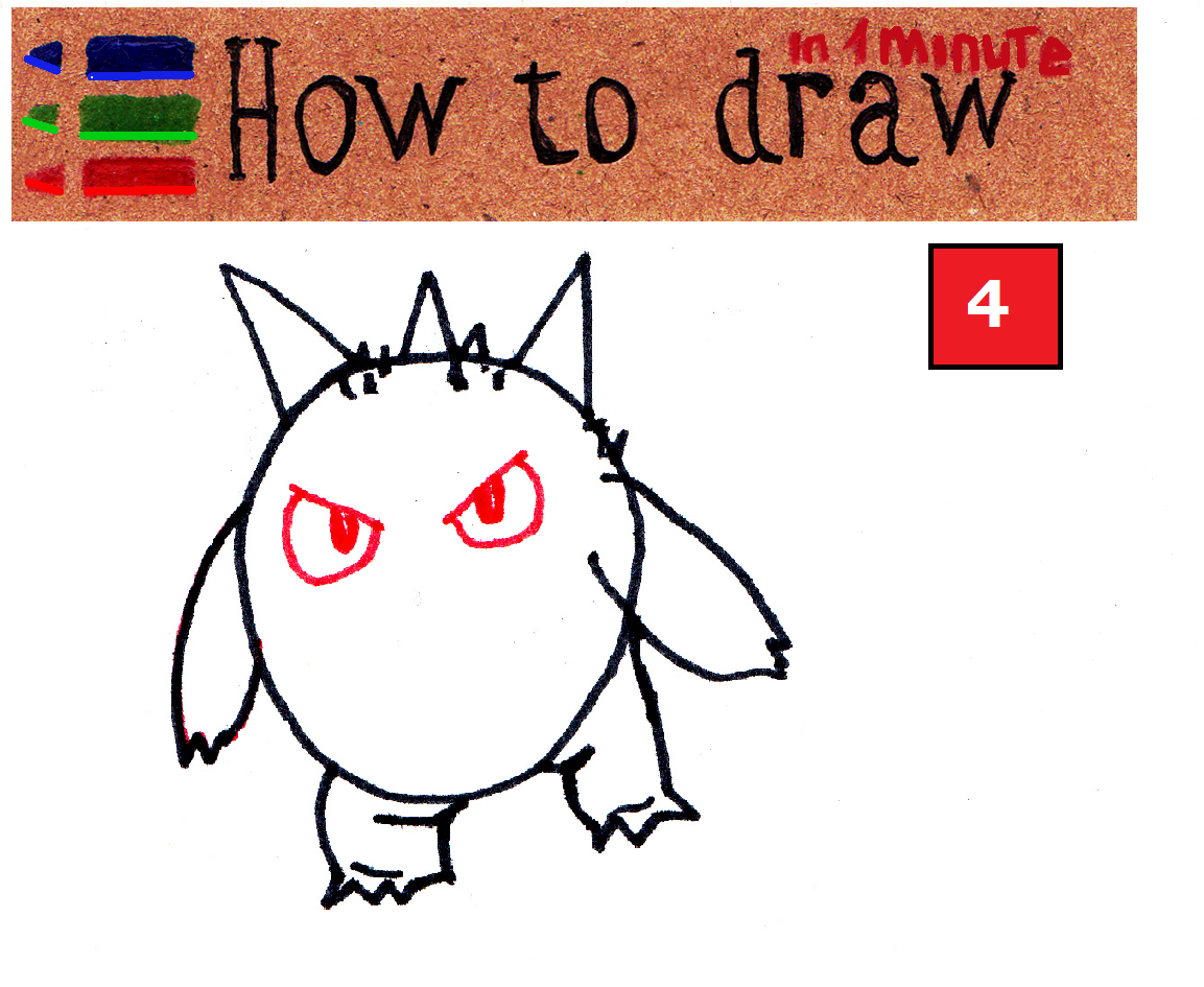 How to draw Gengar Pokemon step by step