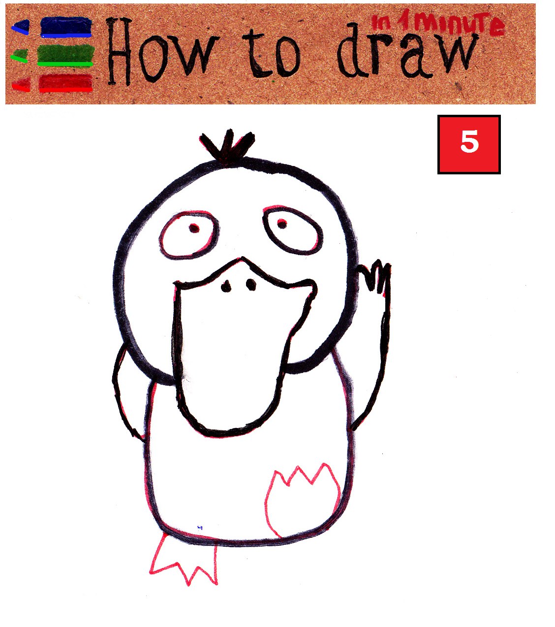 How to draw cute pokemon psyduck step by step