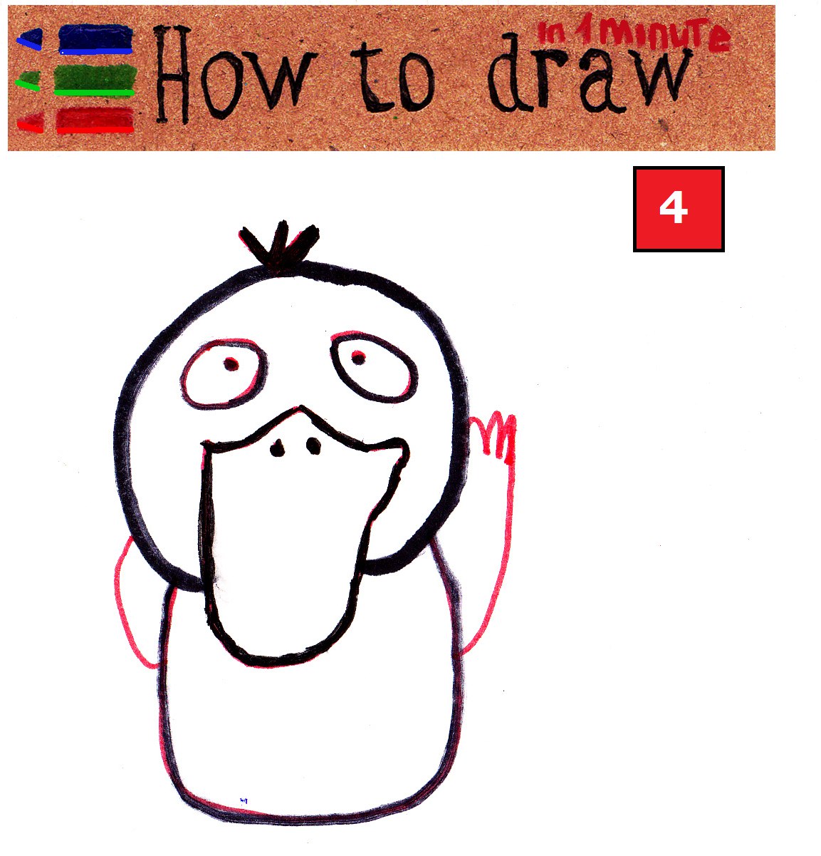 How to draw cute pokemon psyduck step by step