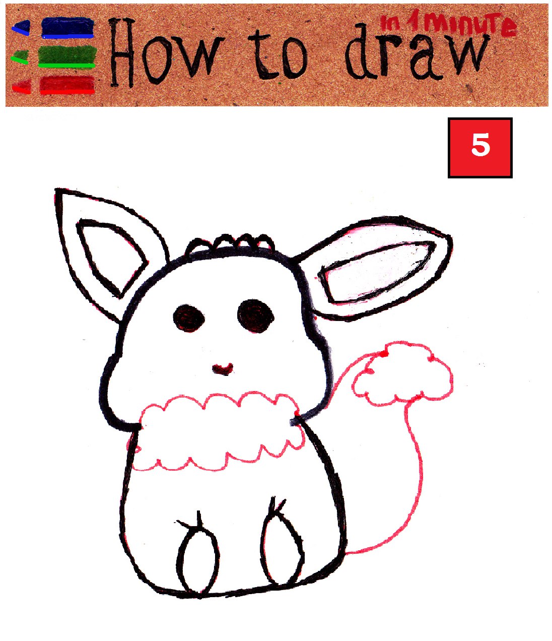 How to draw Pokemon Eevee step by step