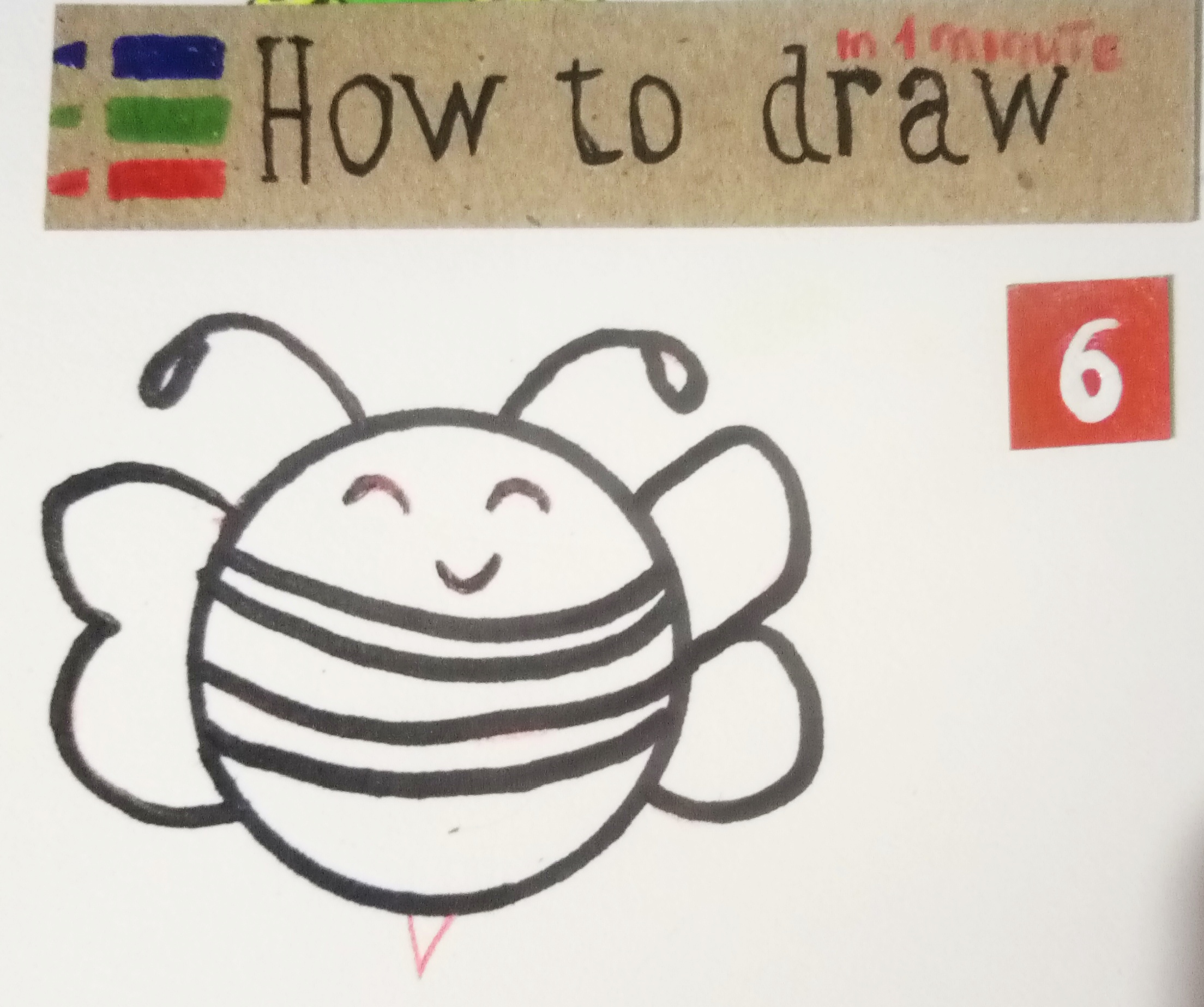 How to draw a bee, step by step lesson