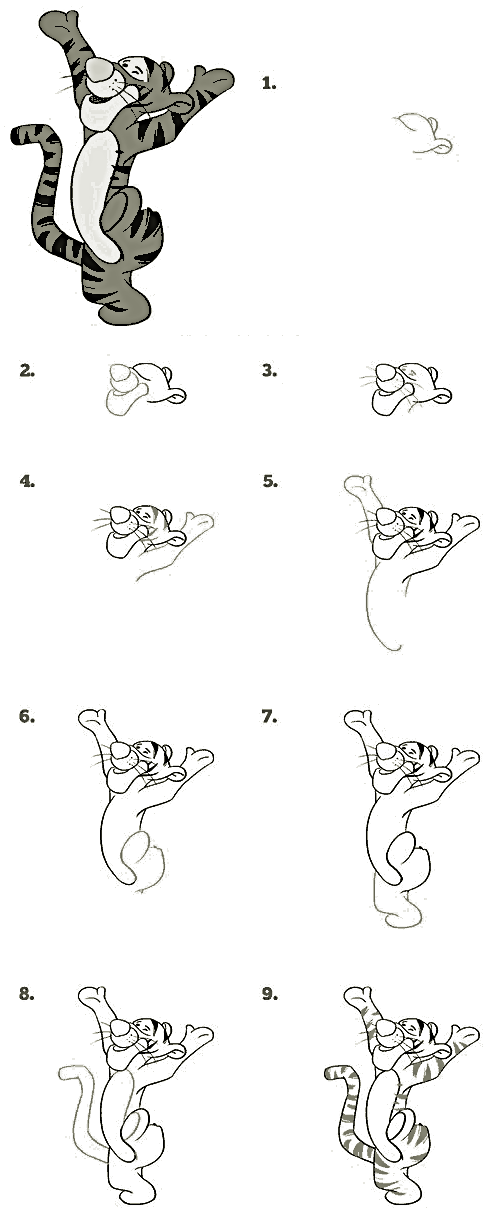 A simple step-by-step way to draw a tiger - Guide 8