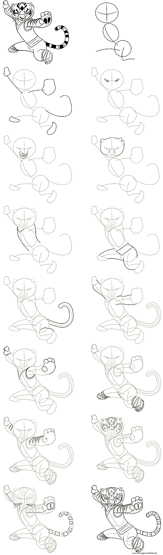 A simple step-by-step way to draw a tiger - Guide 7