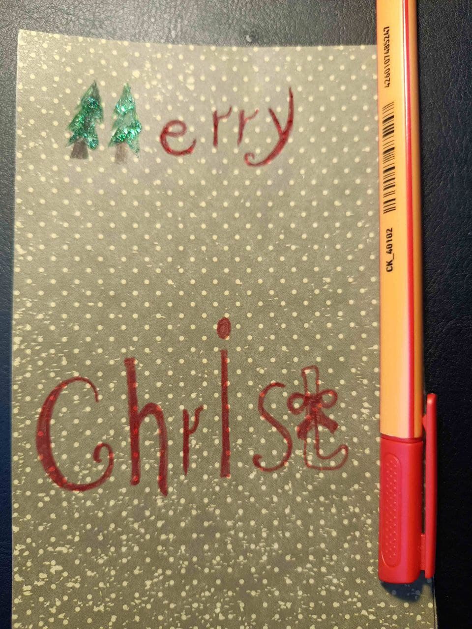 How to draw a beautiful Christmas card in stages