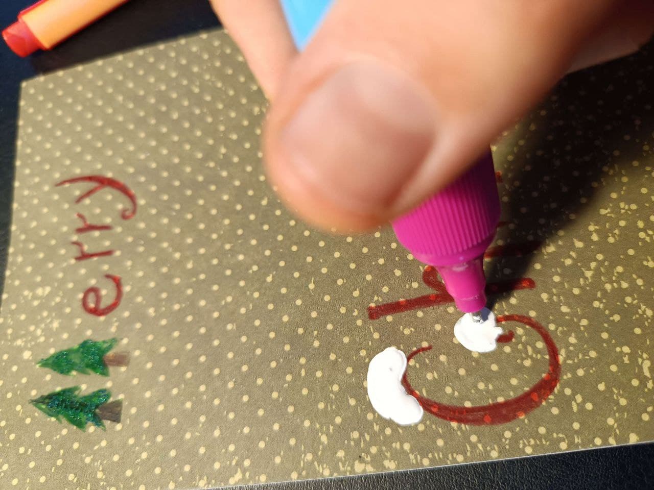 How to draw a beautiful Christmas card in stages